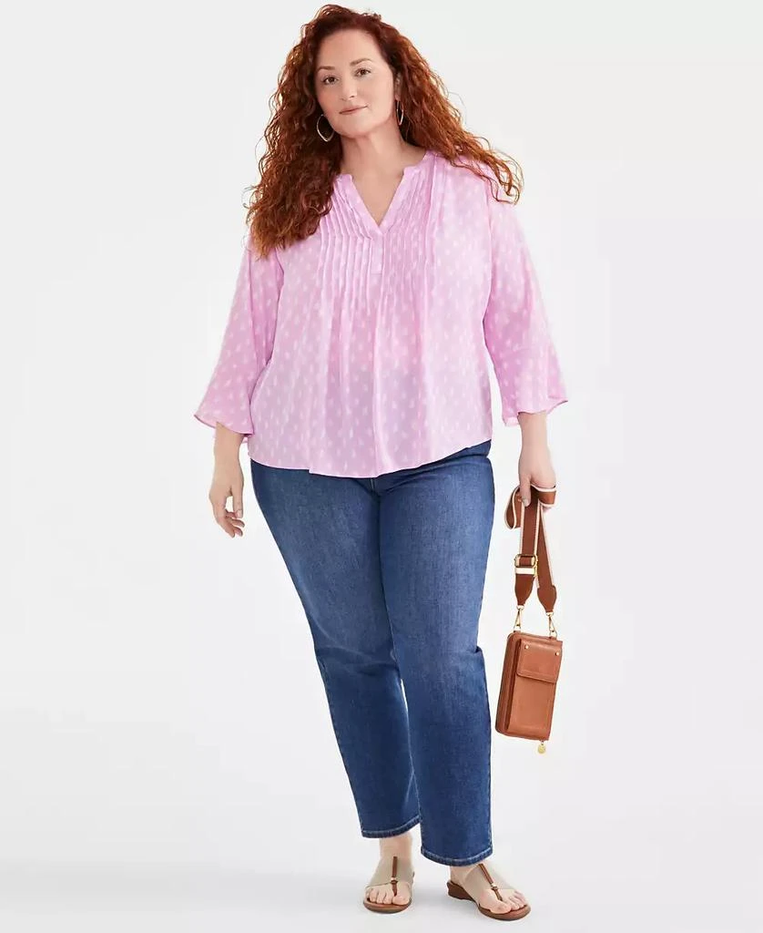 Style & Co Plus Size Printed Pintuck Blouse, Created for Macy's 3