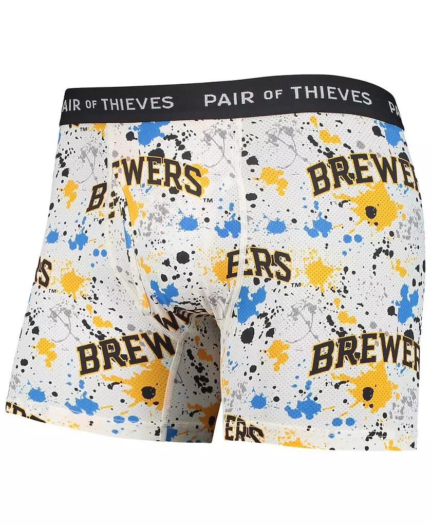 Pair Of Thieves Men's White and Navy Milwaukee Brewers Super Fit 2-Pack Boxer Briefs Set