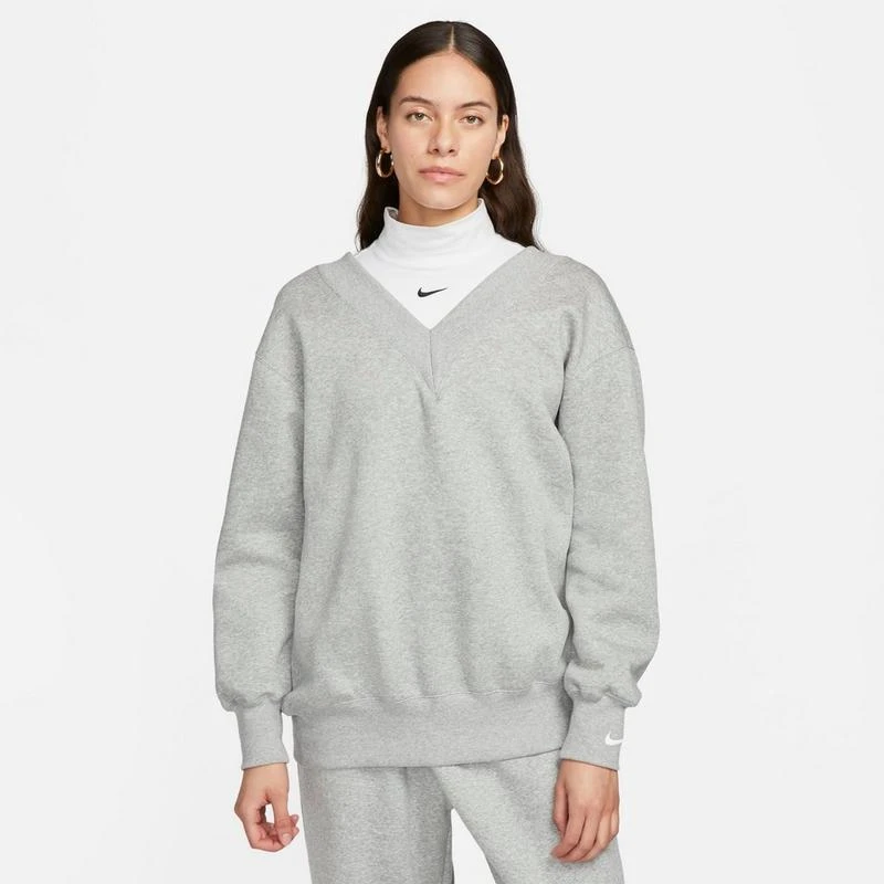NIKE Women's Nike Sportswear Phoenix Fleece Oversized V-Neck Sweatshirt 1