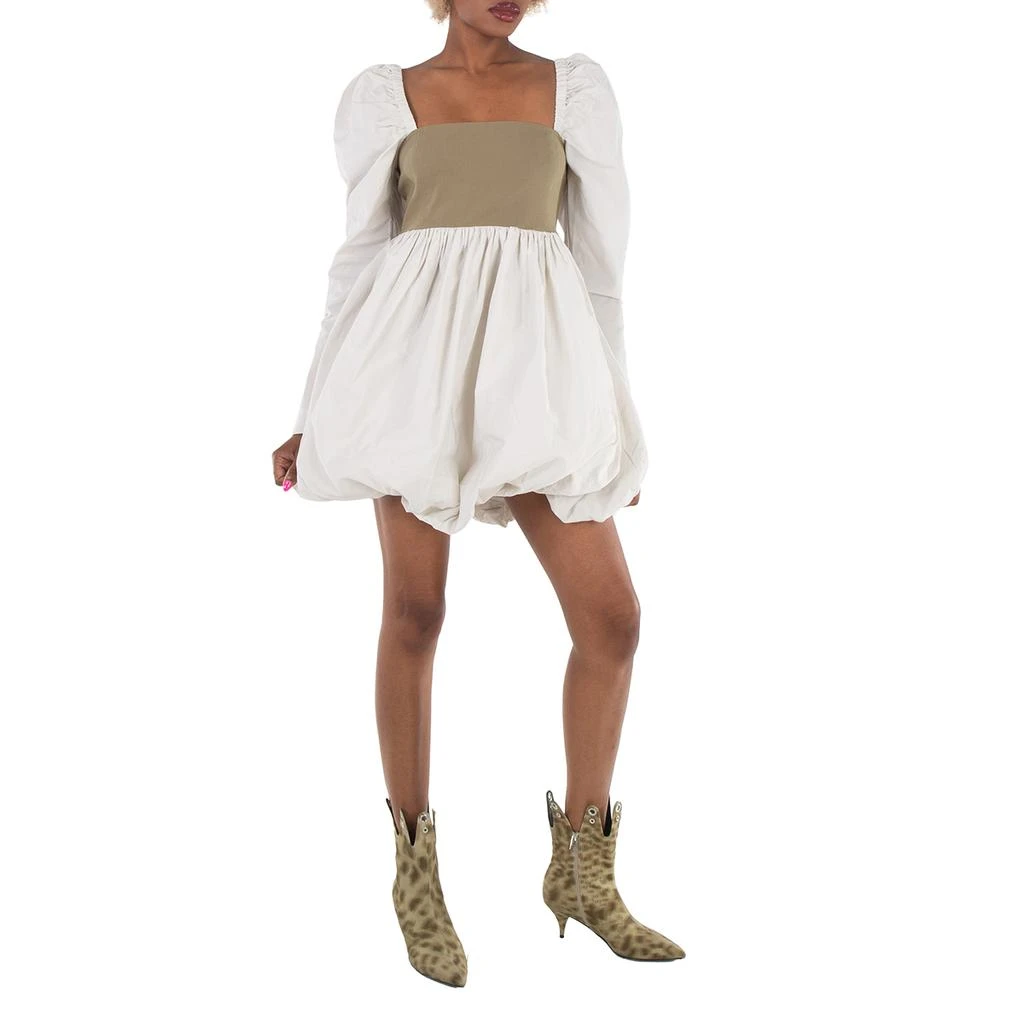 Ganni Taffeta Mix Balloon Mini Long Sleeve Dress 3