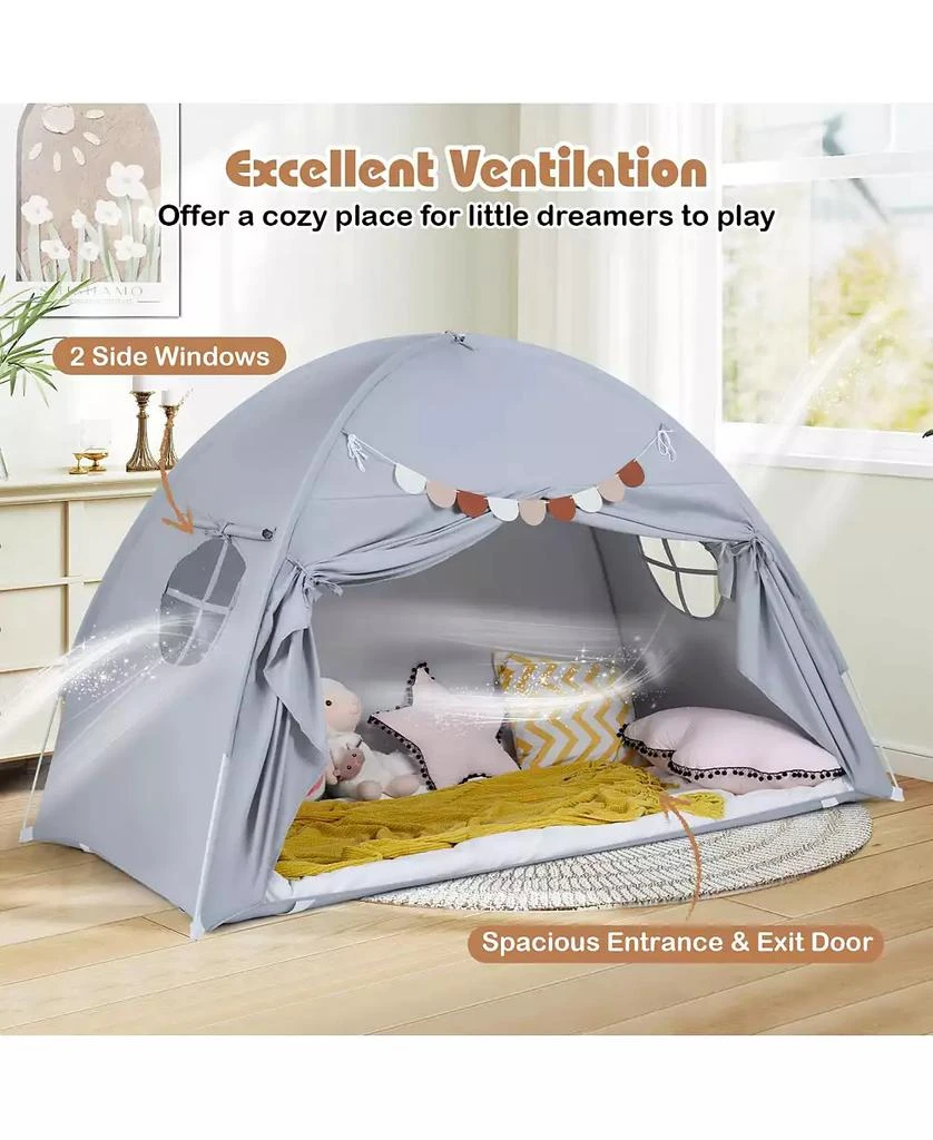 Mecale Indoor Bed Canopy Tent for Kids with 2 Windows 5