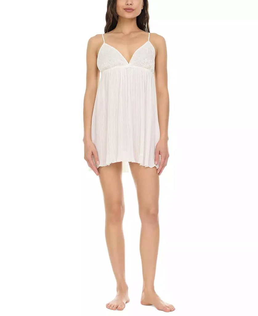 Flora Nikrooz Women's Celia Pleated Chiffon Chemise 1