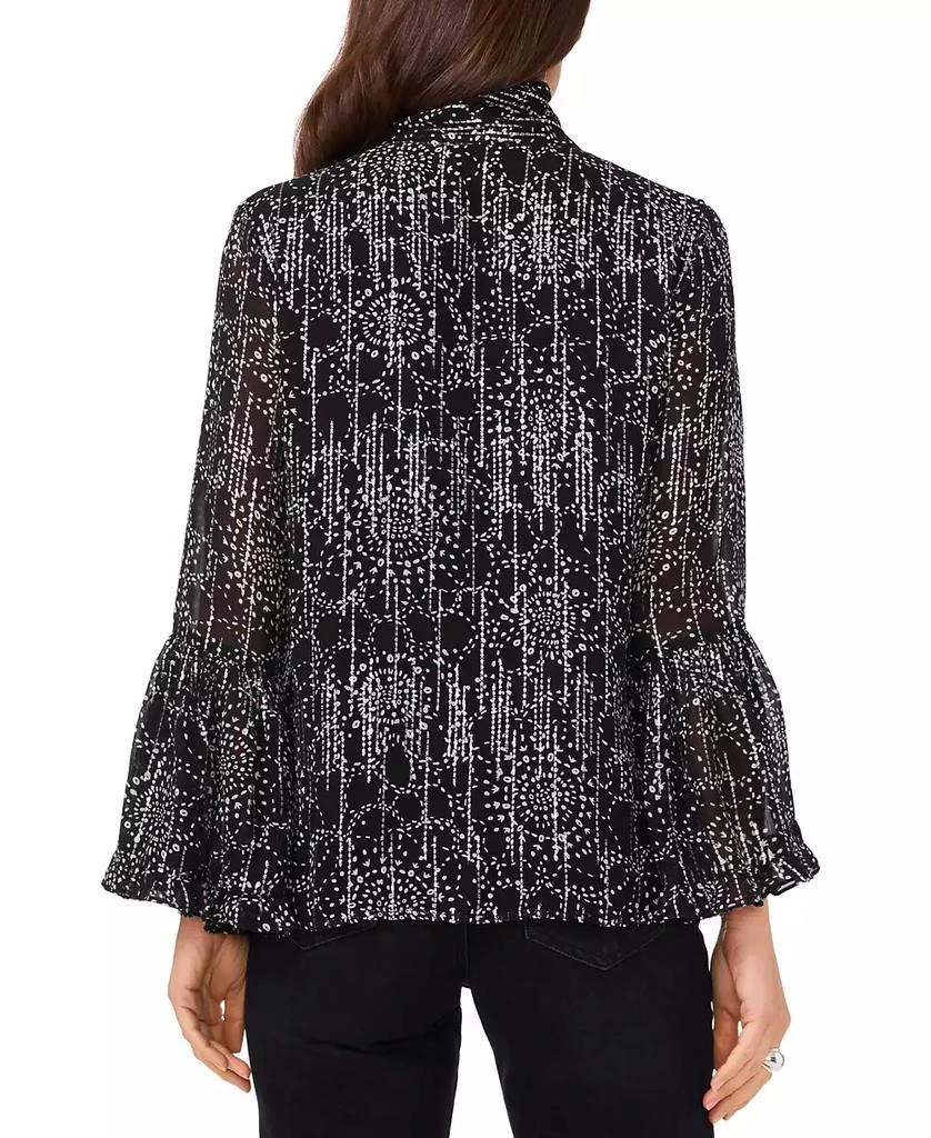 Vince Camuto Women's Printed Tie-Neck Flare-Sleeve Top 2