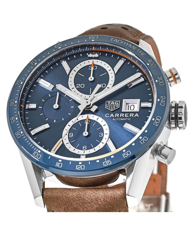 TAG Heuer Tag Heuer Carrera Calibre 16 Chronograph Blue Dial Ceramic Bezel Leather Strap Men's Watch CBM2112.FC6455-PO 2