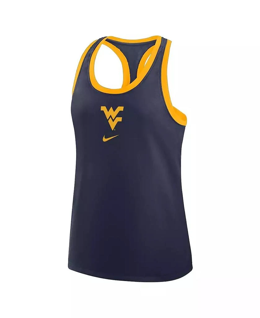 NIKE Women's Navy West Virginia Mountaineers Primetime Tri-Blend Racerback Tank Top 2