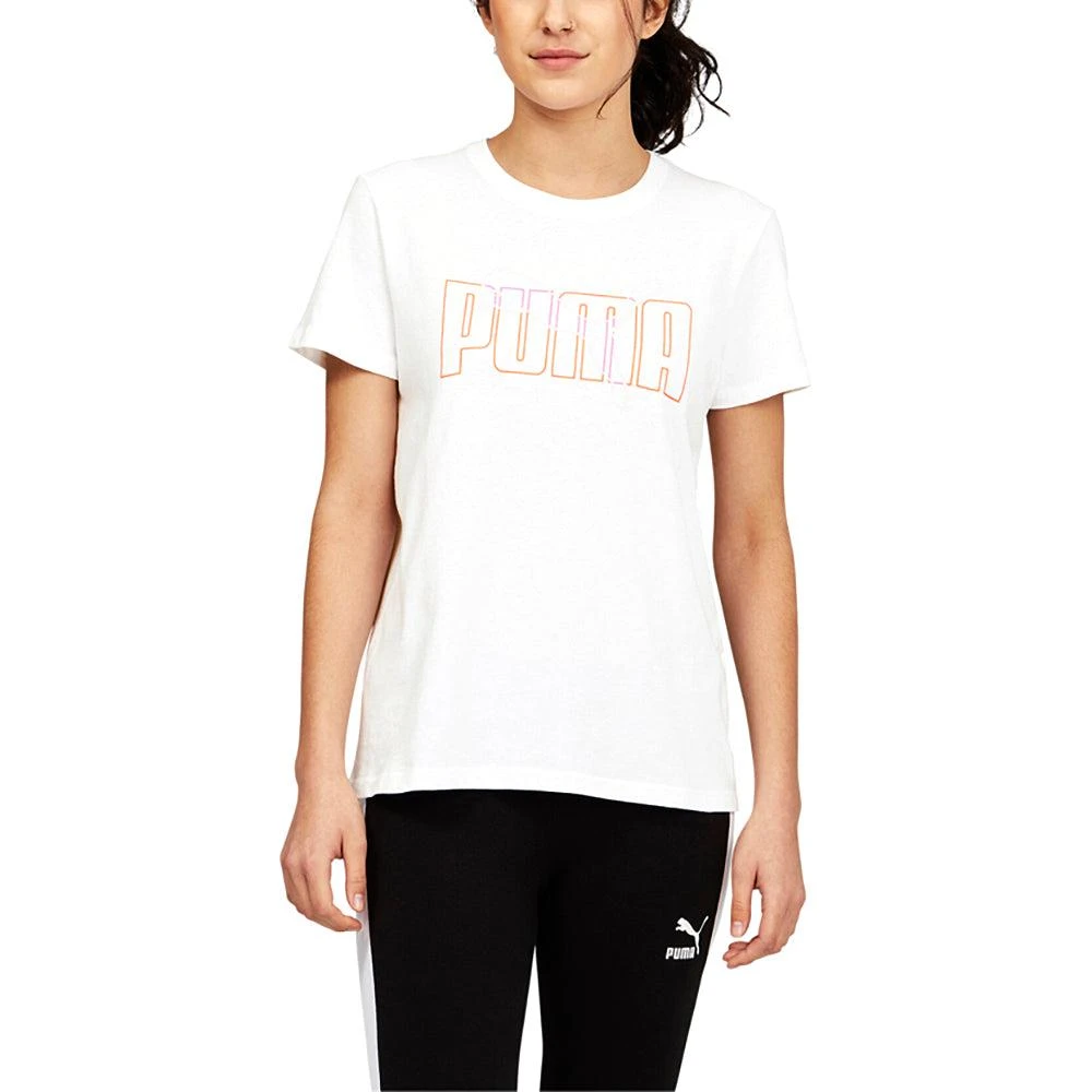 Puma Logo Overlay Crew Neck Short Sleeve T-Shirt 1