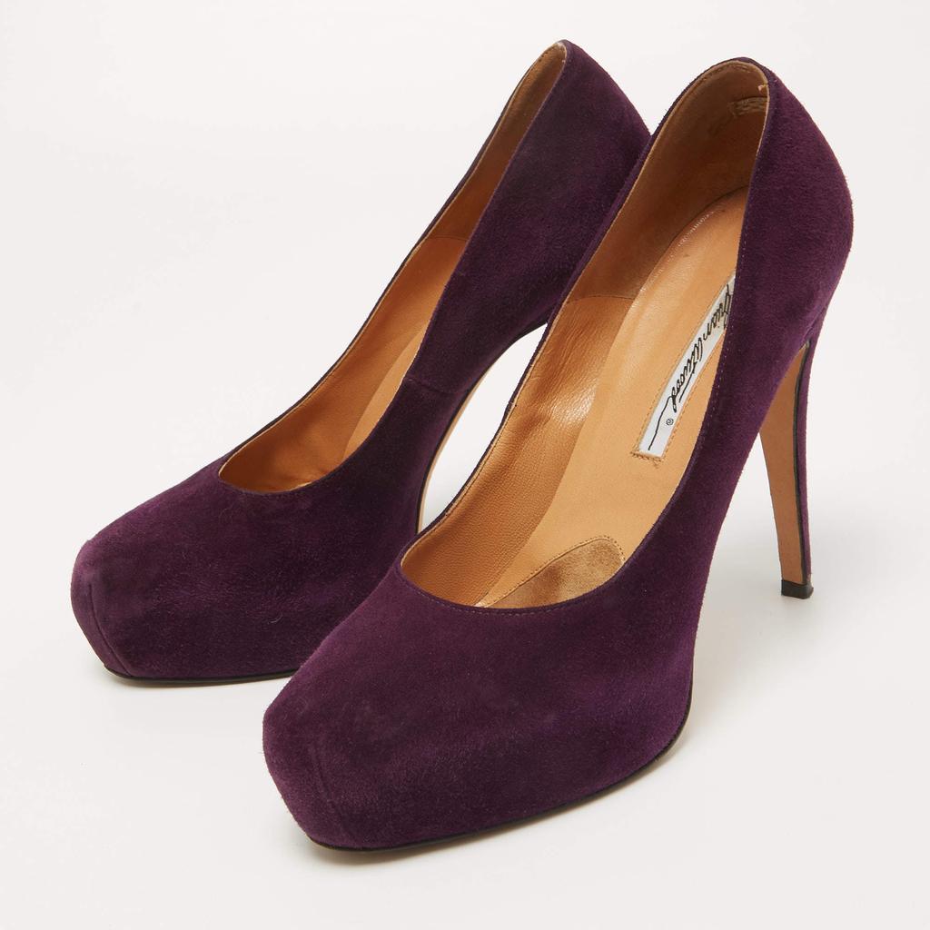 Brian Atwood Brian Atwood Purple Suede Maniac Platform Pumps Size 38.5