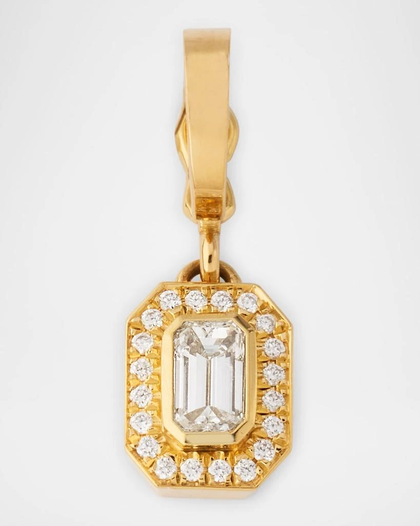 Azlee Silhouette Small Emerald-Cut Diamond Charm 1