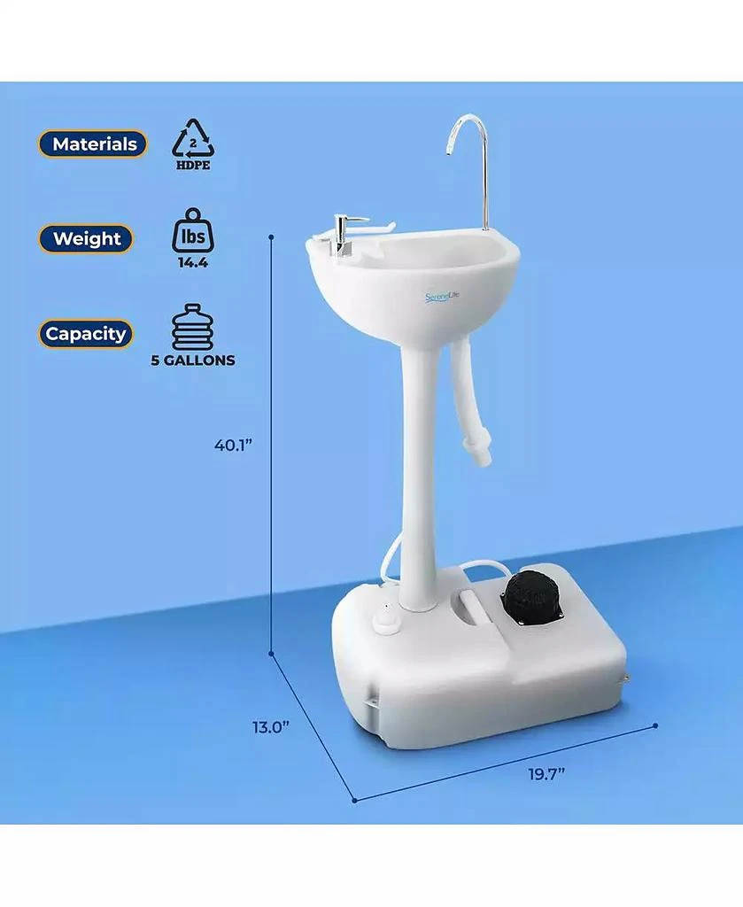 SereneLife Portable Hand-Wash Sink Station with Foot Pump 
Soap Dispenser 7