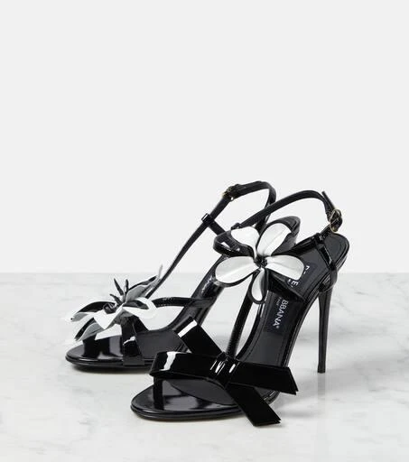 Dolce 
Gabbana Floral-appliqué patent leather sandals 5