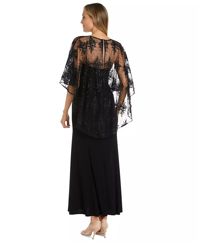 R & M Richards Women's Embellished-Capelet Gown 2