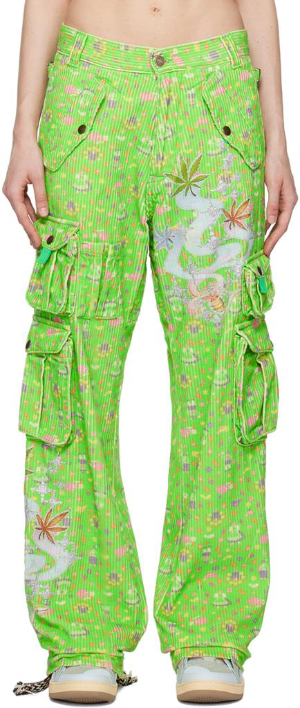 ERL Green Glittered Trousers