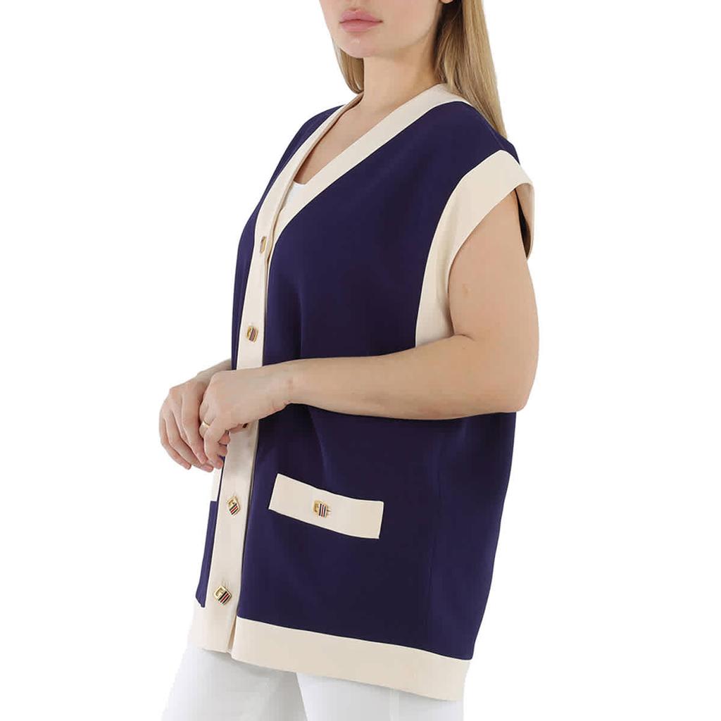 Gucci Ladies Blue Viscose Cady Vest