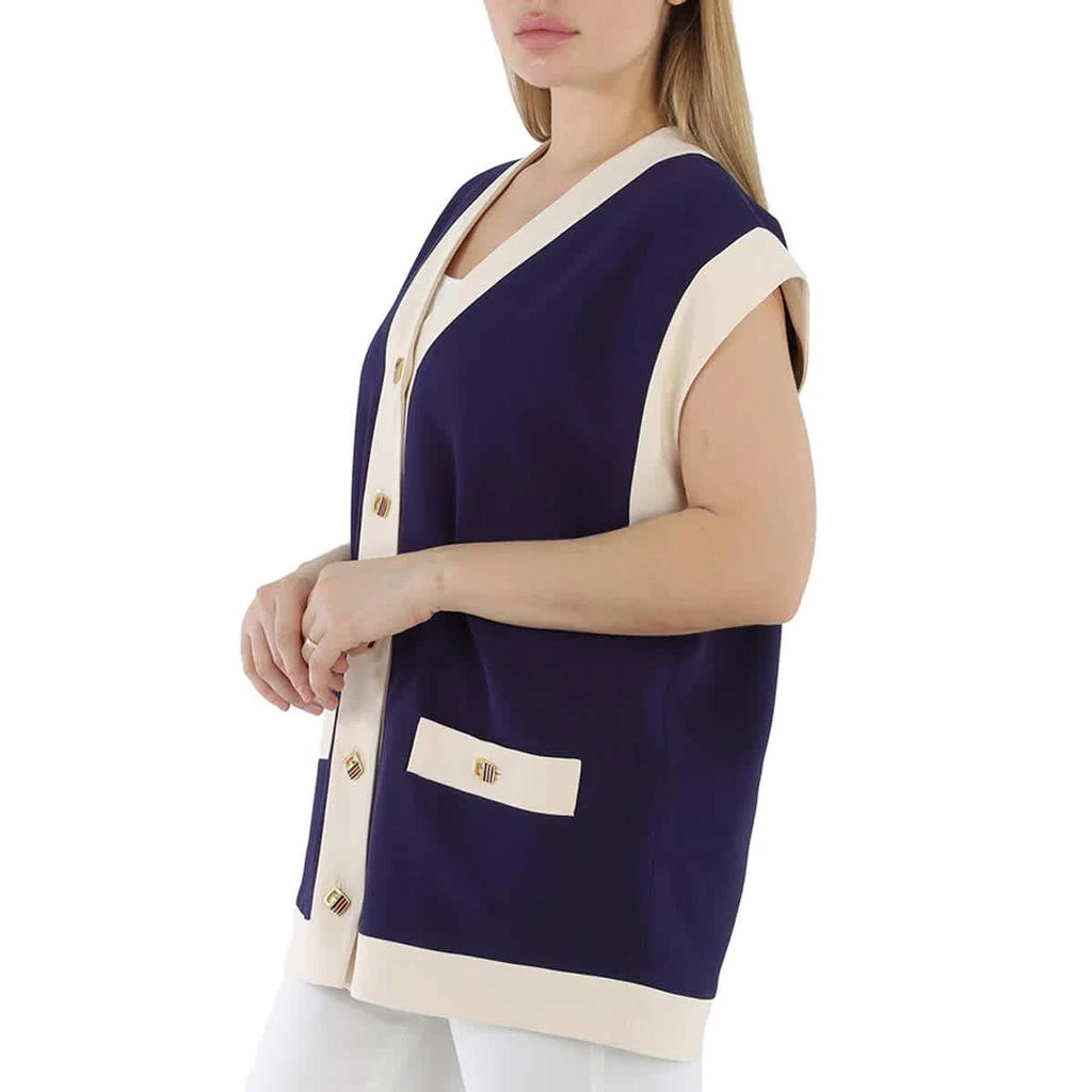 Gucci Ladies Blue Viscose Cady Vest 2