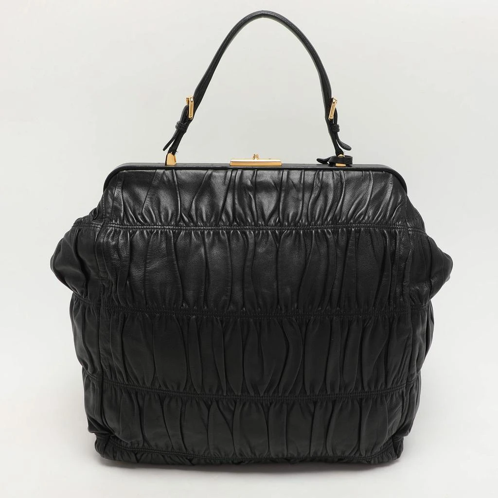 Prada Prada Black Matelasse Leather Top Handle Bag 4