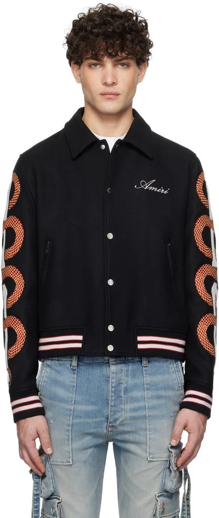 AMIRI Black Snake Bones Bomber Jacket 1