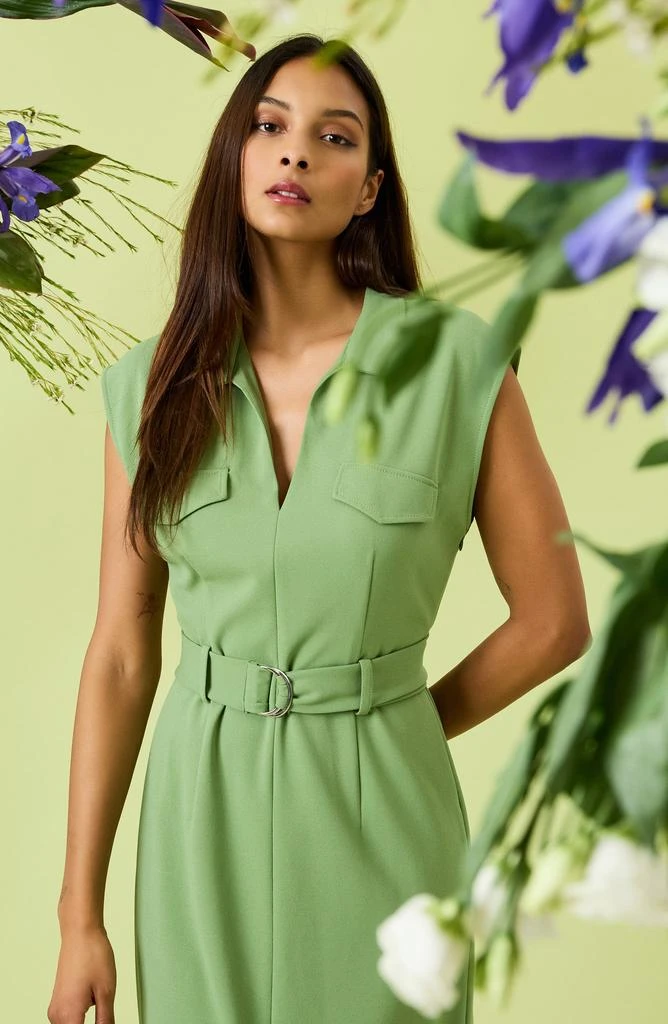 green emerald velvet dress Donna Morgan Floral One Shoulder Midi Dress – Yacoubian Tailors main image 1