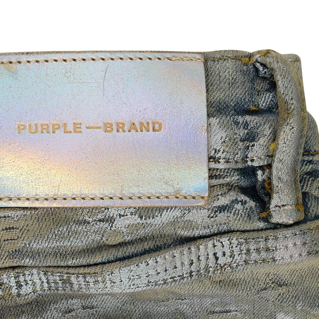 Purple Brand JACQUARD MONOGRAM HOLOGRAPHIC EARTH SKINNY JEANS 5