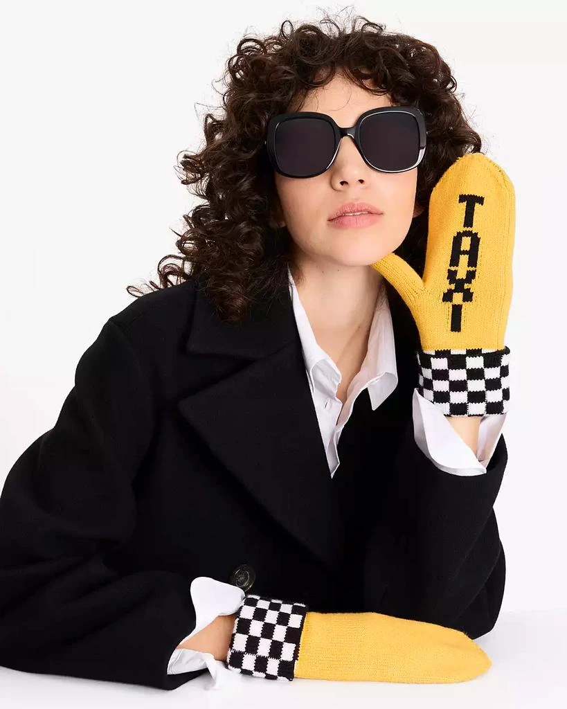 Kate Spade Women's Taxi Checkboard Mittens 2