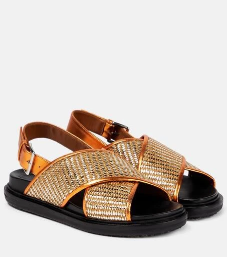 Fussbett leather-trimmed sandals – On Sale Now with Up to 31% Off