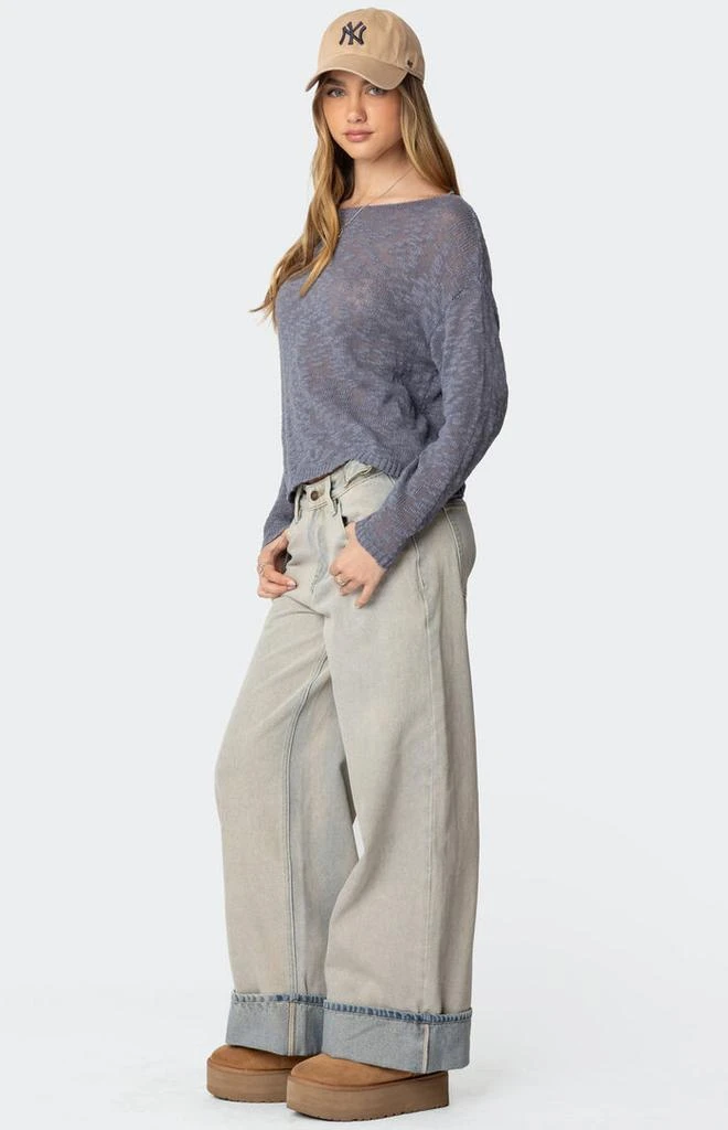 Edikted Double Belt Washed Low Rise Jeans 3