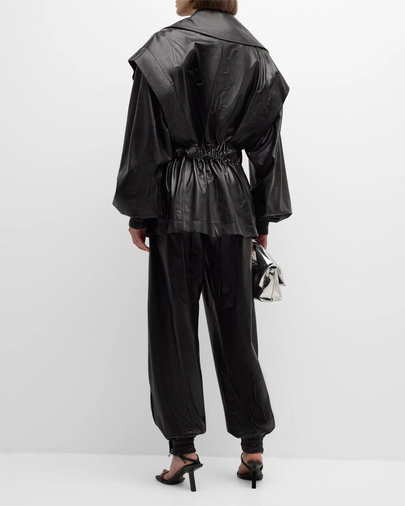 Salon 1884 Toda Leather Pull-On Track Pants 4