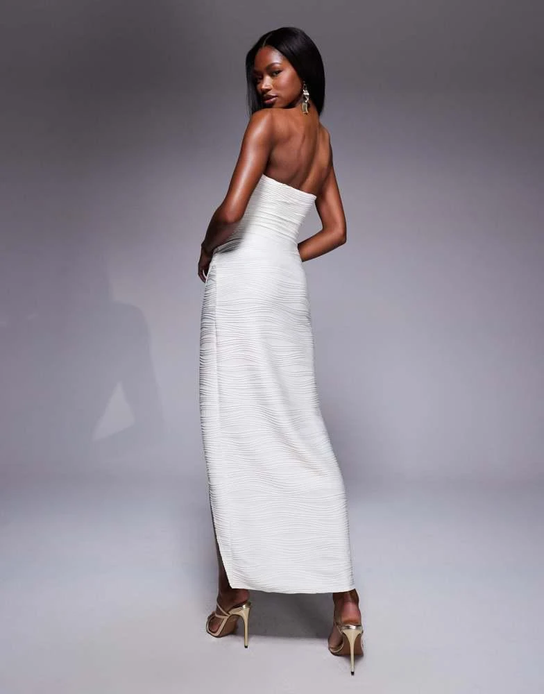 white christmas dresses Bladen Cream Bandeau Mini Dress With Detachable Bow Skirt – Club L London main image 1