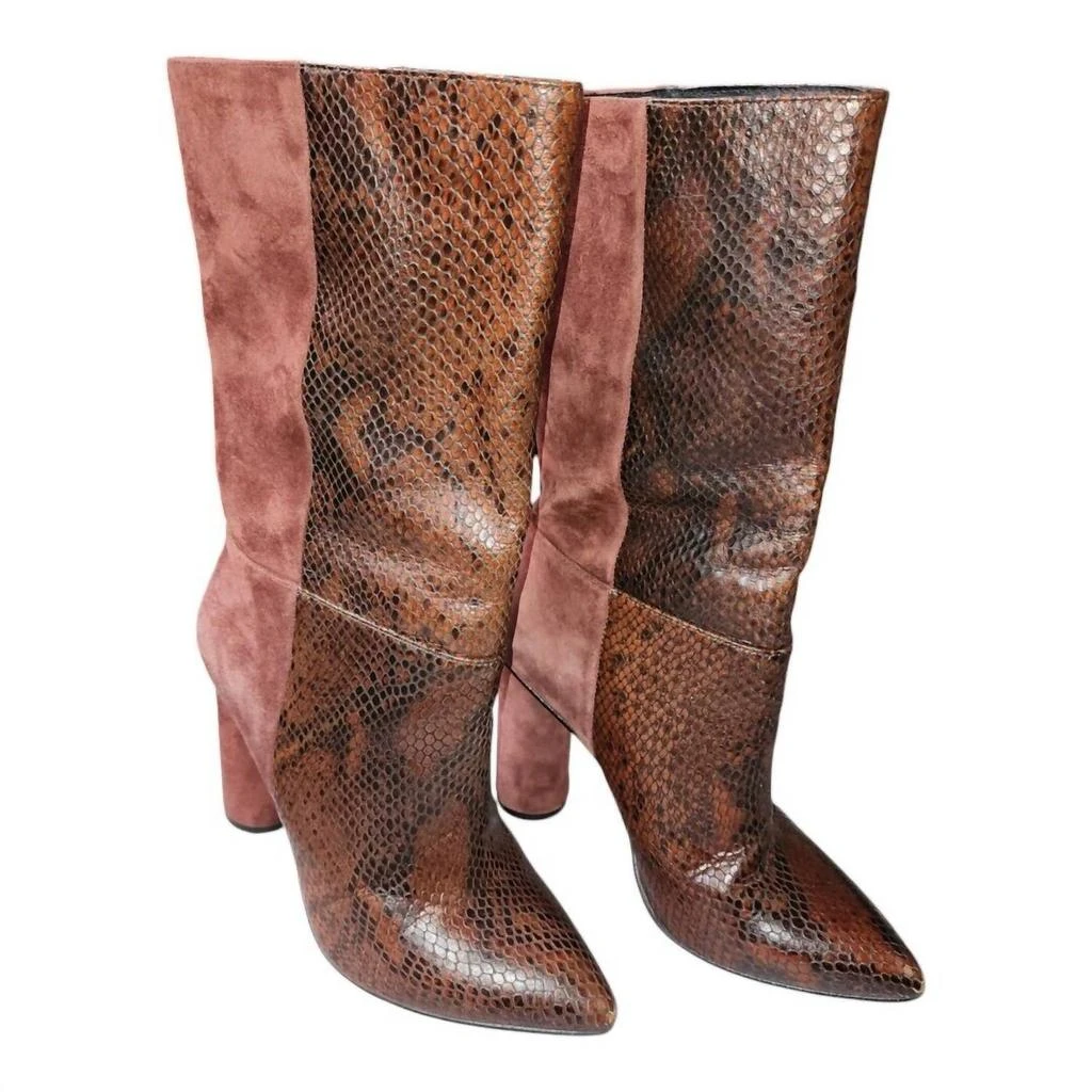 42 GOLD Kolby Boots In Snake Leather Suede 1