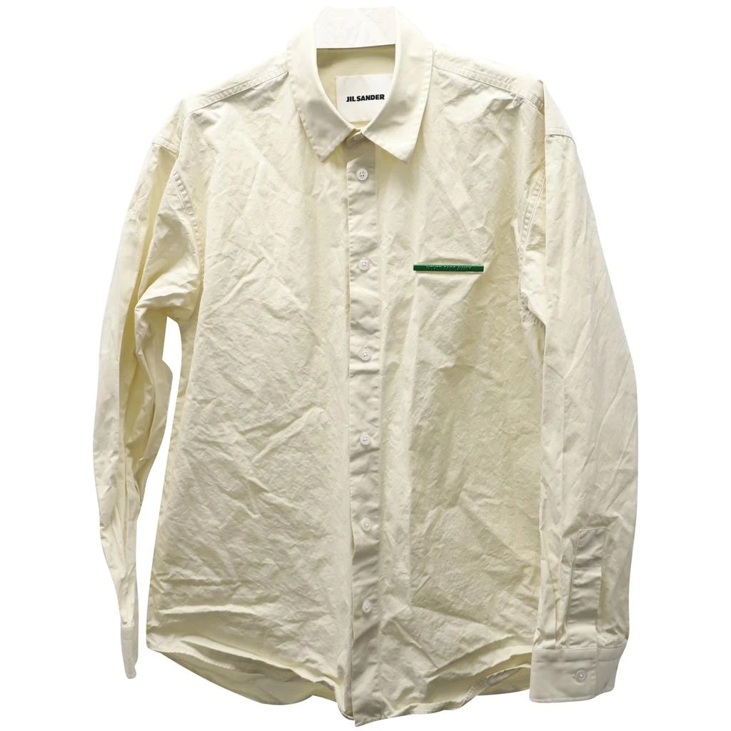 Jil Sander Never Fade Away Plaque Shirt in Beige Cotton 1
