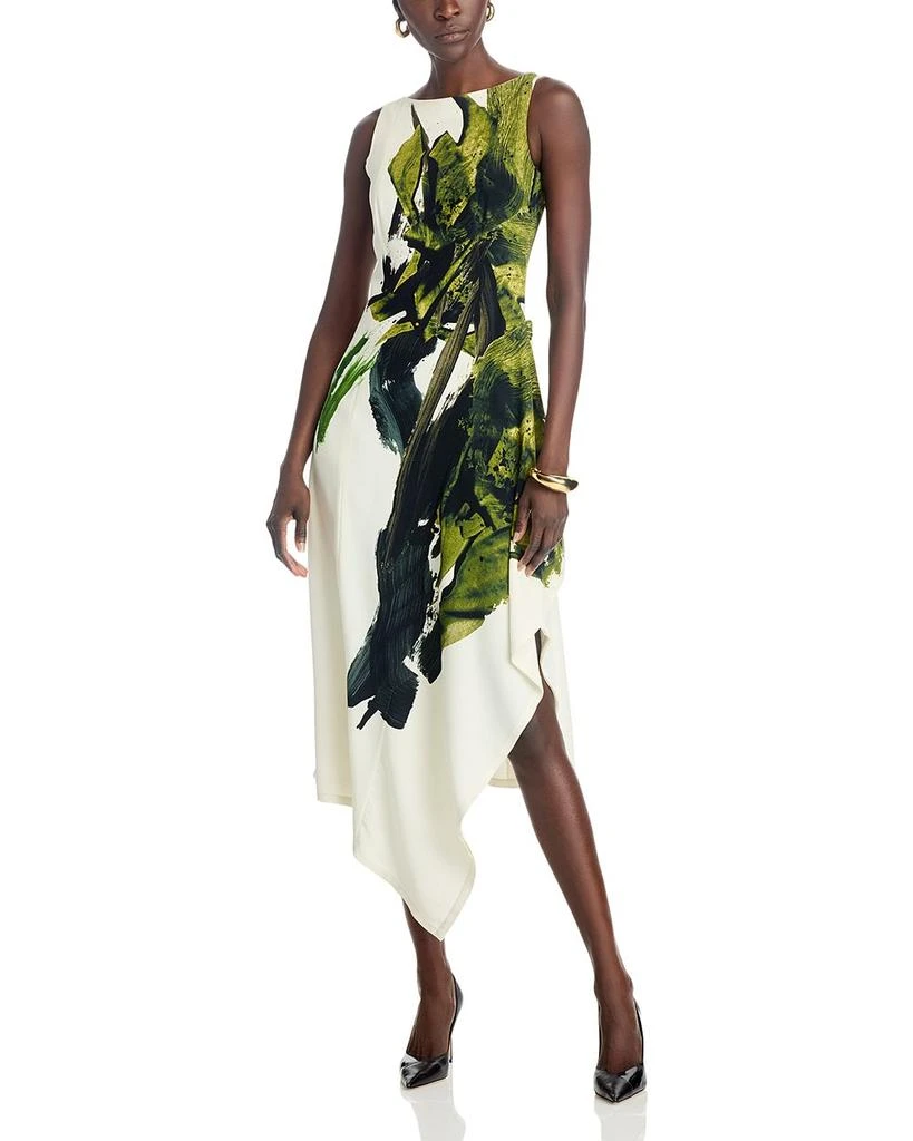 Jason Wu Boatneck Fit And Flare Crepe Dress 1