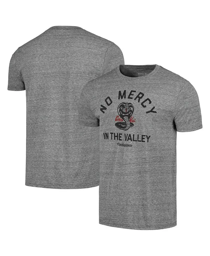 Contenders Clothing Men's Heather Gray Cobra Kai No Mercy In The Valley T-shirt 1