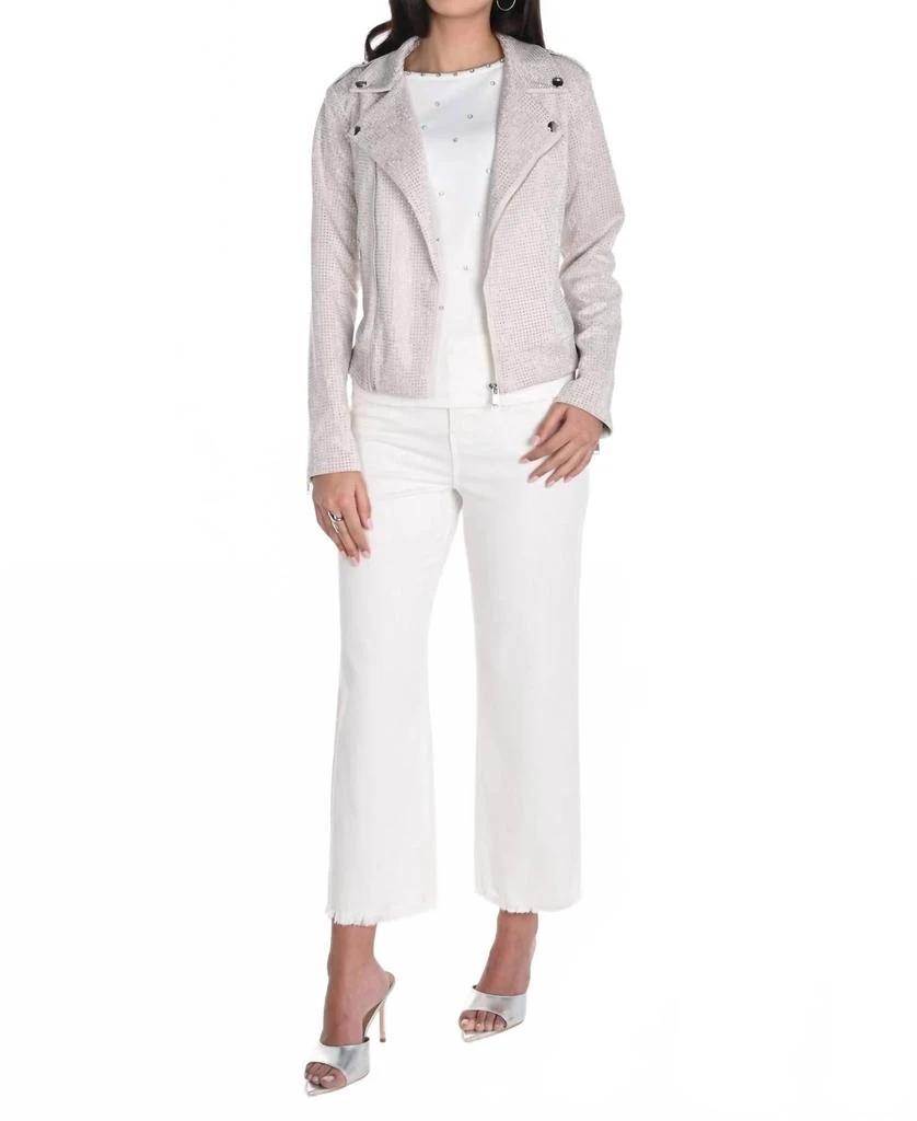 Frank Lyman Women
s Sparkle Moto Jacket In Champagne 2