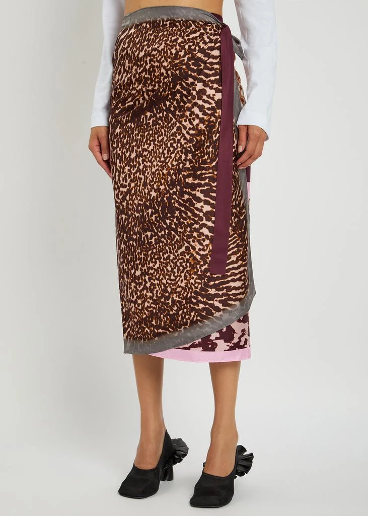 Dries Van Noten Scarfy printed silk midi wrap skirt 2