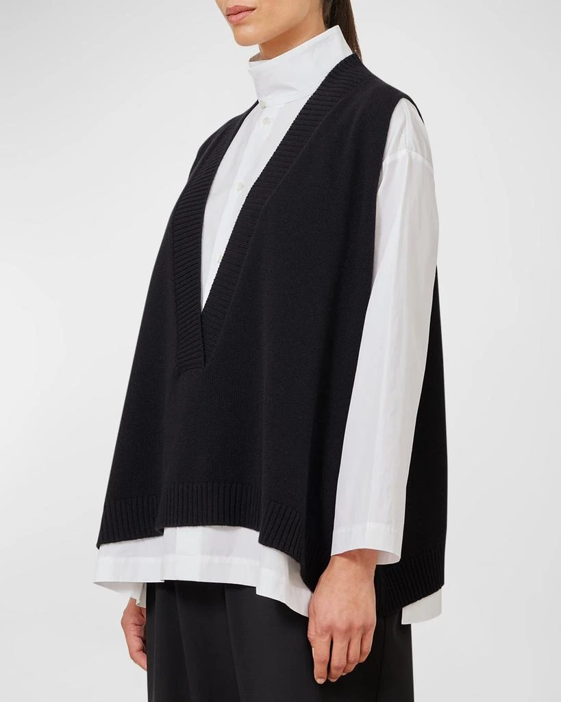 Eskandar Deep V-Neck Cashmere Vest 6