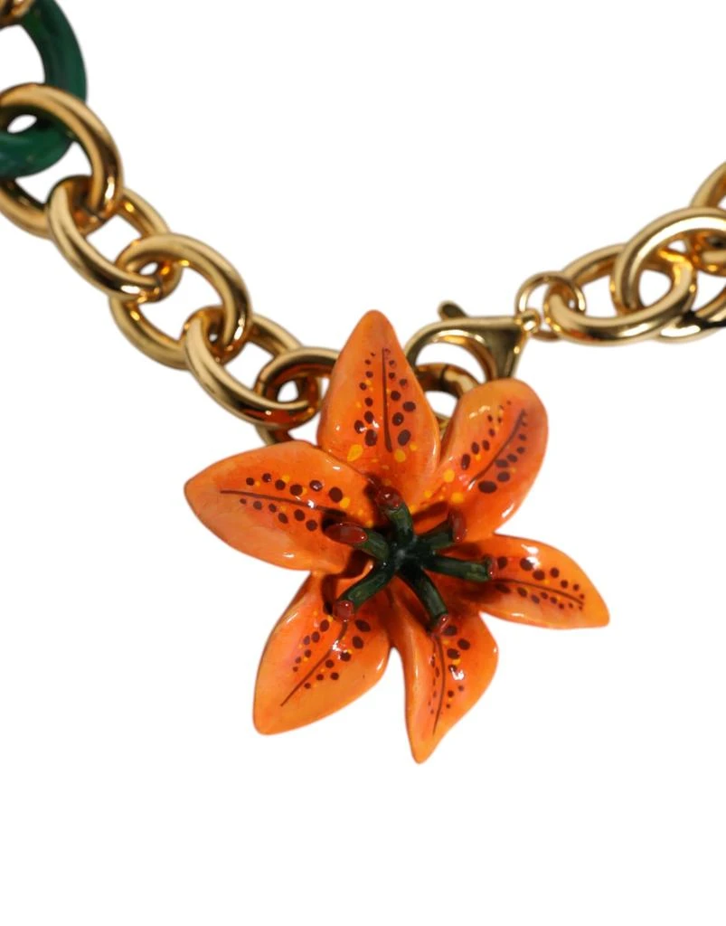 Dolce 
Gabbana gold Brass Lily Floral Chain Women
s Necklace (Pre-Owned) 2