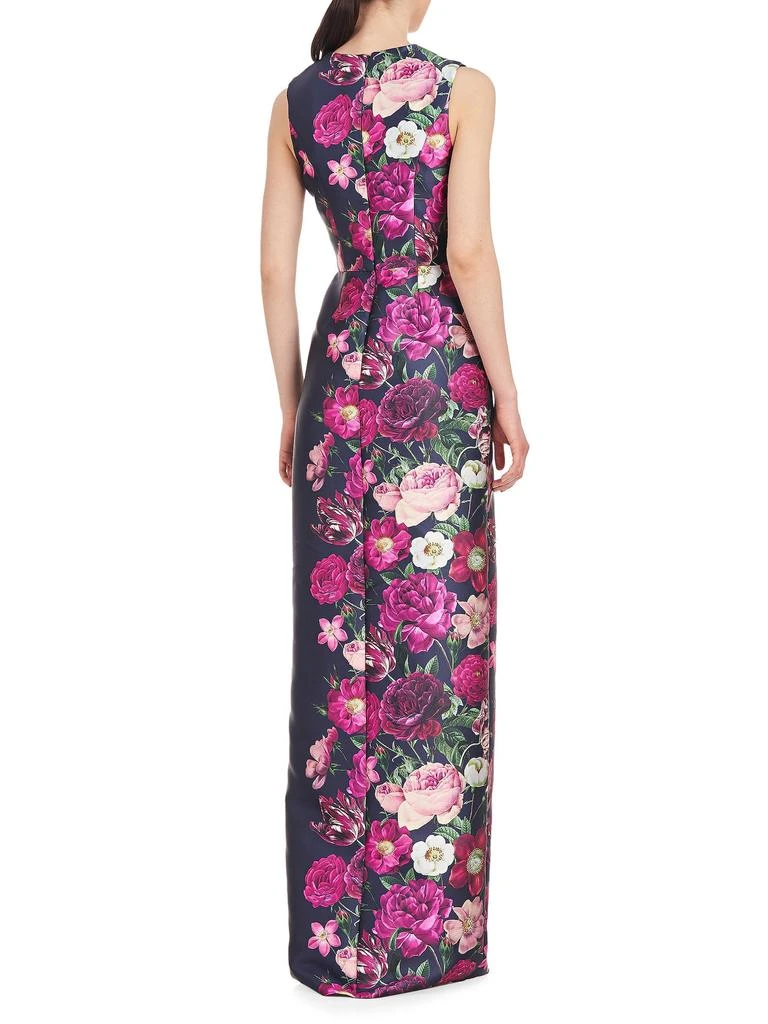 Kay Unger Coraline Floral Satin Column Gown 2