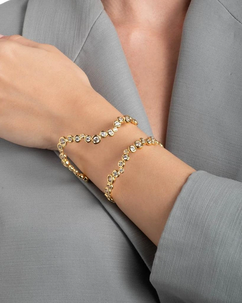 Alexis Bittar Asterales Cubic Zirconia Open Wave Cuff Bracelet in 14K Gold Plated 3