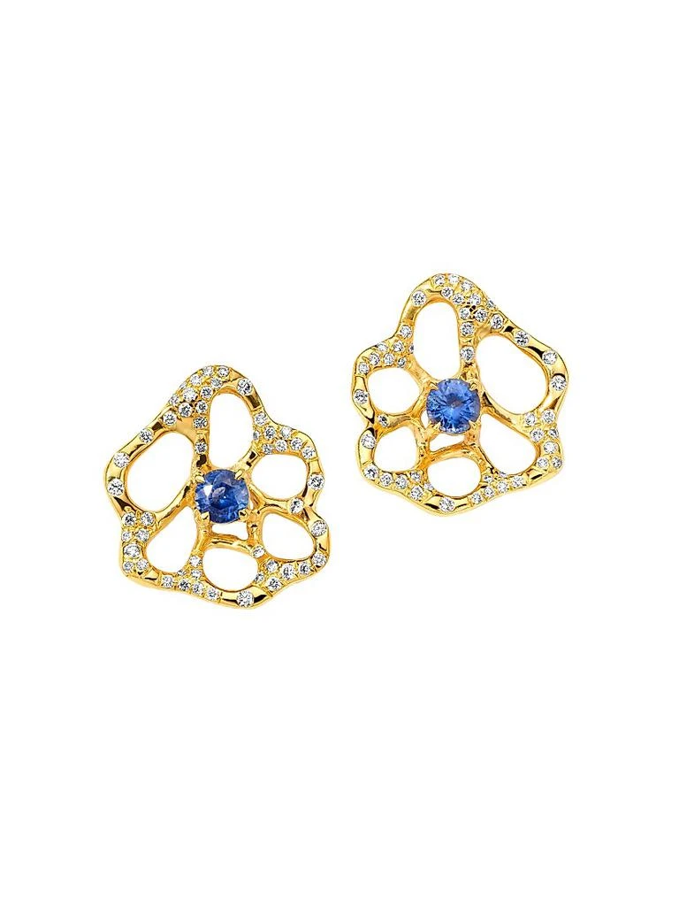 Ippolita Stardust 18K Yellow Gold, Blue Sapphire 
0.3 TCW Diamond Stud Earrings