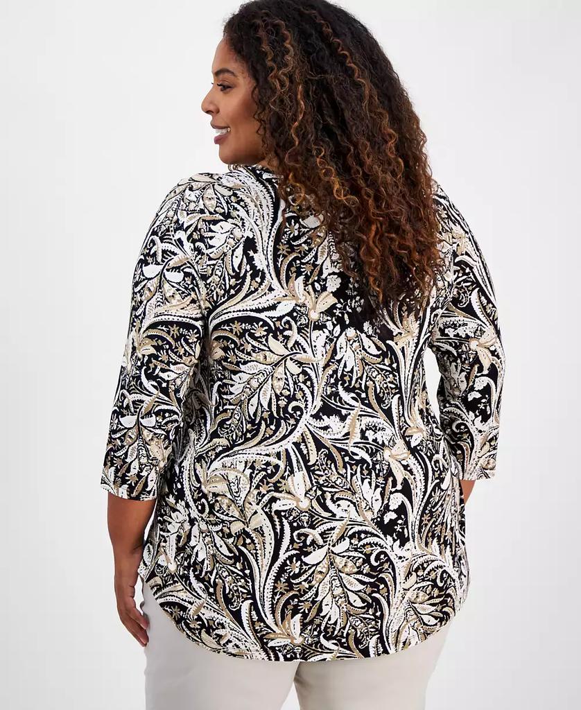 JM Collection Plus Size 3/4-Sleeve  Top, Exclusively at Macy's