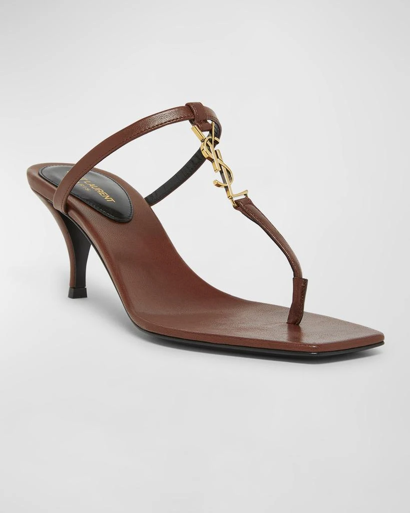 Yves Saint Laurent Cassandra Leather YSL Thong Mule Sandals 2
