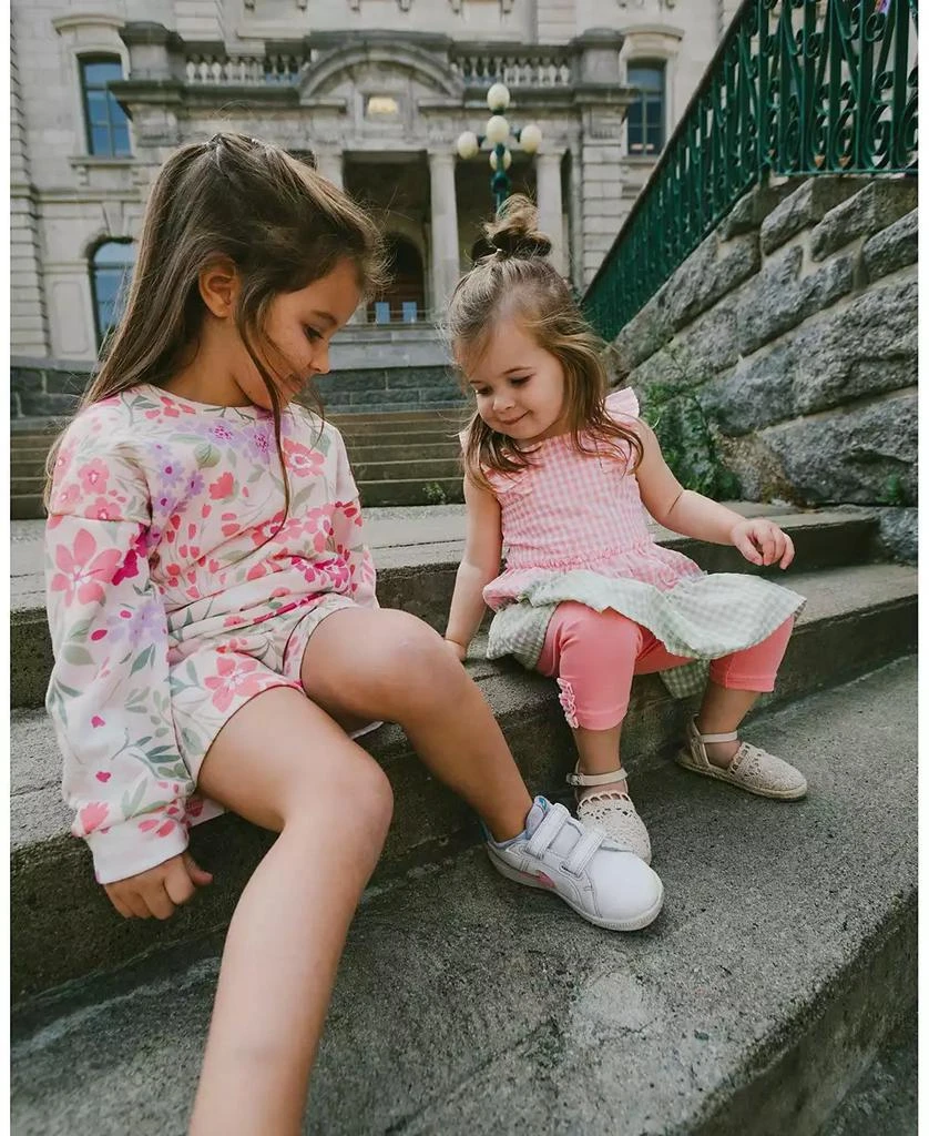 Deux par Deux Baby Girls French Terry Shorts Pink Printed Flowers 3