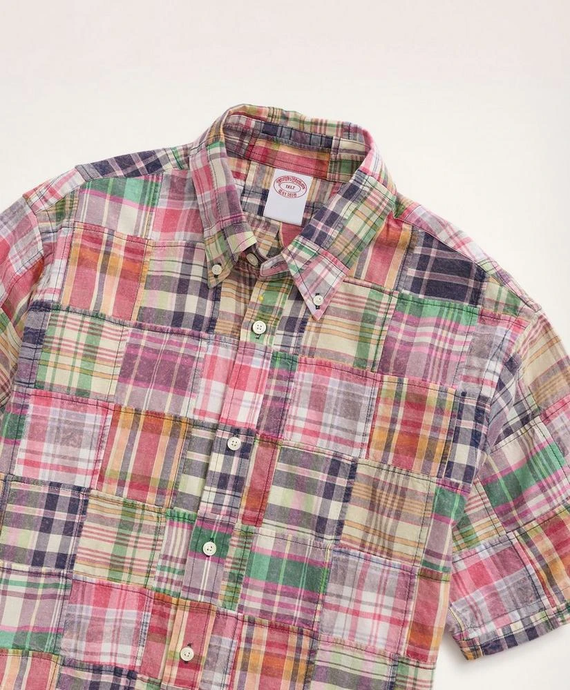 Brooks Brothers Big 
Tall Sport Shirt, Short-Sleeve Patchwork Madras 2