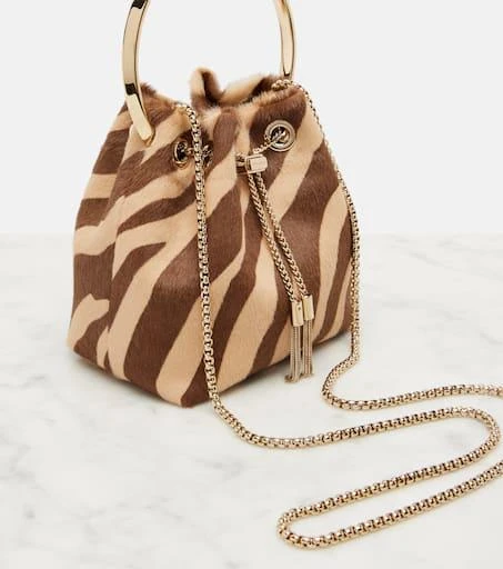 Jimmy Choo Bon Bon Small calf hair bucket bag 6