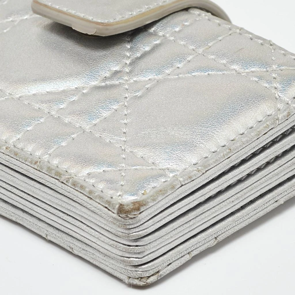 Dior Dior Silver Cannage Leather Lady Dior 5 Gusset Card Holder 12