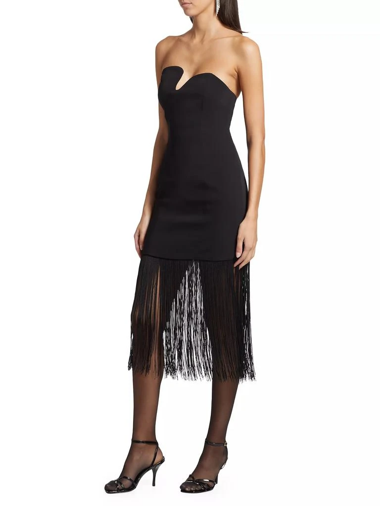 Amanda Uprichard Puzzle Fringe-Trimmed Strapless Midi-Dress 4