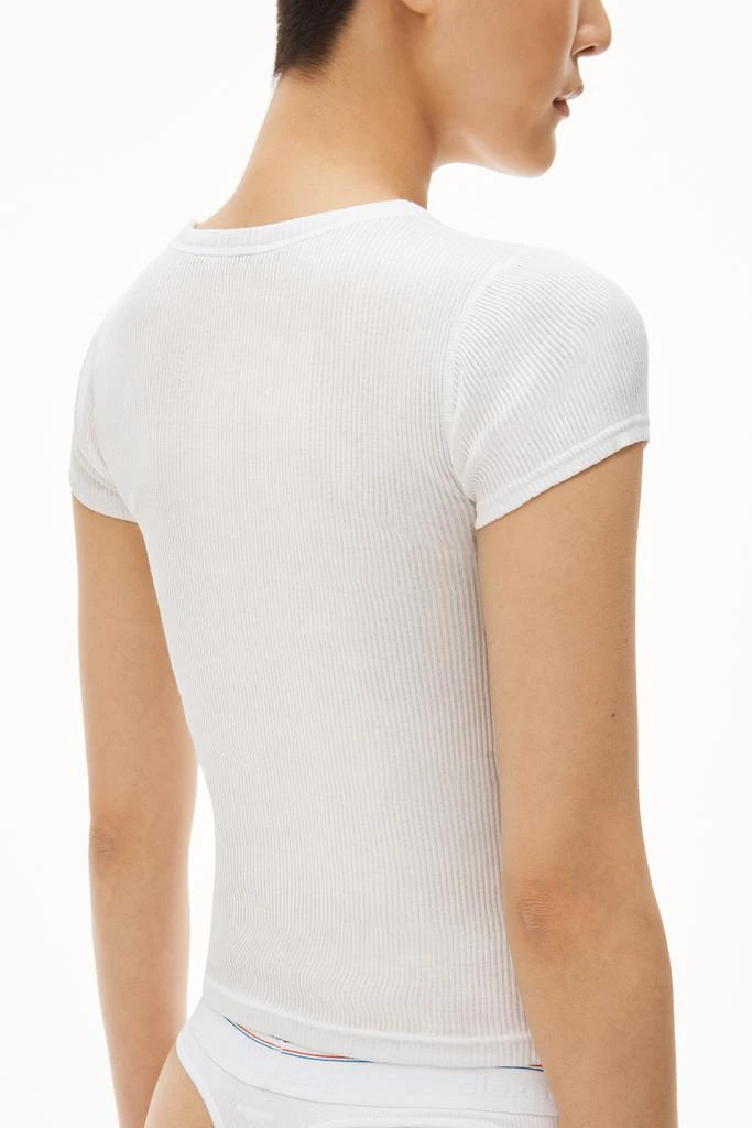 Alexander Wang Scoop Neck Ribbed Cotton Tee 4