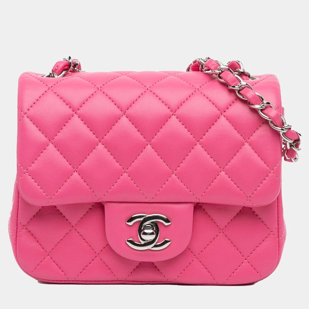 Chanel Chanel Pink Mini Square Classic Lambskin Single Flap 1