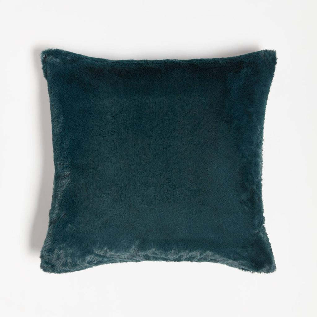 in homeware ïn home Recycled Polyester Faux Fur Cushion - Deep Blue