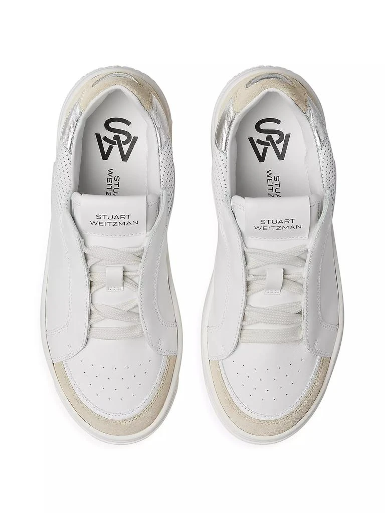 Stuart Weitzman Courtside Retro Leather Low-Top Sneakers 4