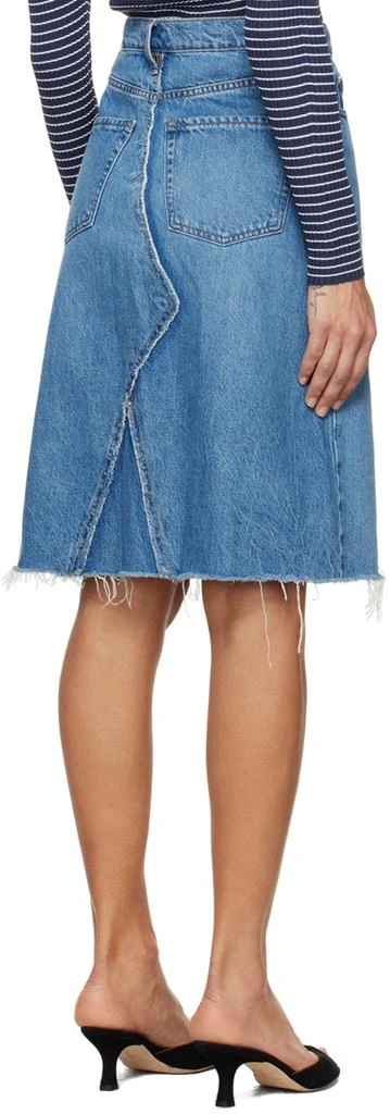 FRAME Blue Deconstructed Denim Midi Skirt 3